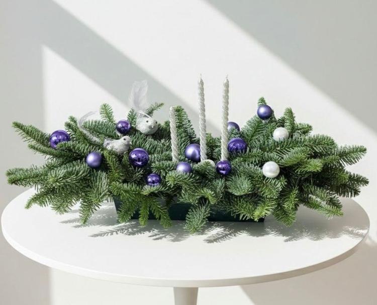 Композиция на стол со свечами